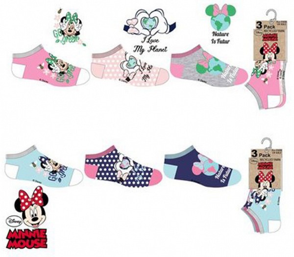 Disney Minnie  kids no-show socks 23-34
