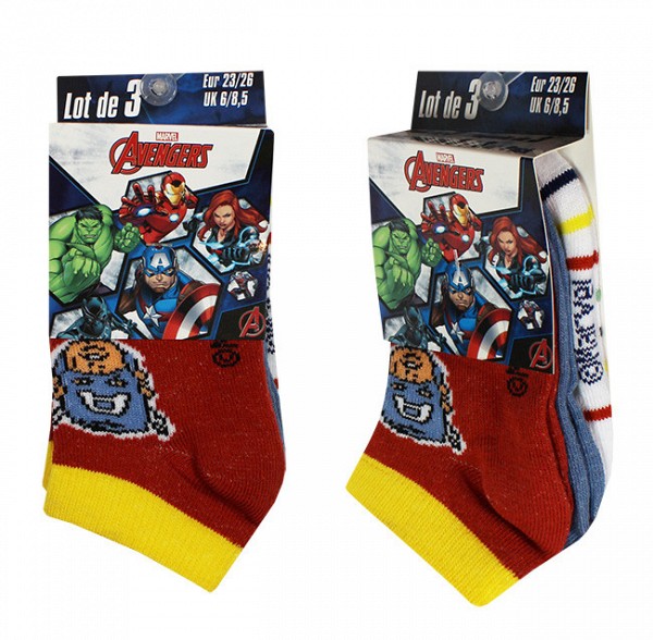 Avengers childrens invisible socks 23-34