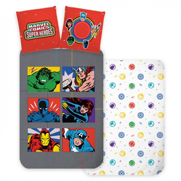 Avengers Symbols childrens bedding set 100x135 cm, 40x60 cm