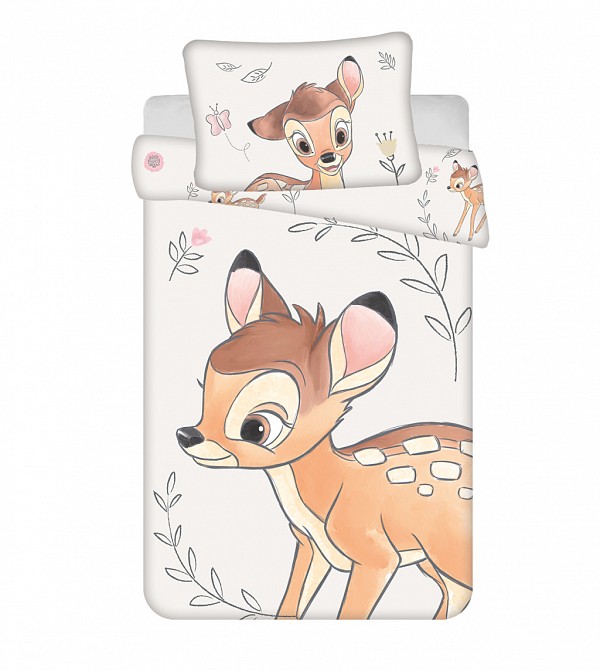 Disney Bambi Beige childrens bedding cover 100×135cm, 40×60 cm