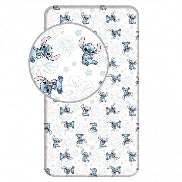 Disney Lilo and Stitch Ohana White Fitted sheet 90x200 cm