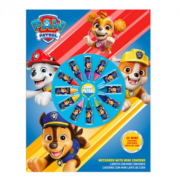 Paw Patrol Duty Calls notebook + mini crayon set