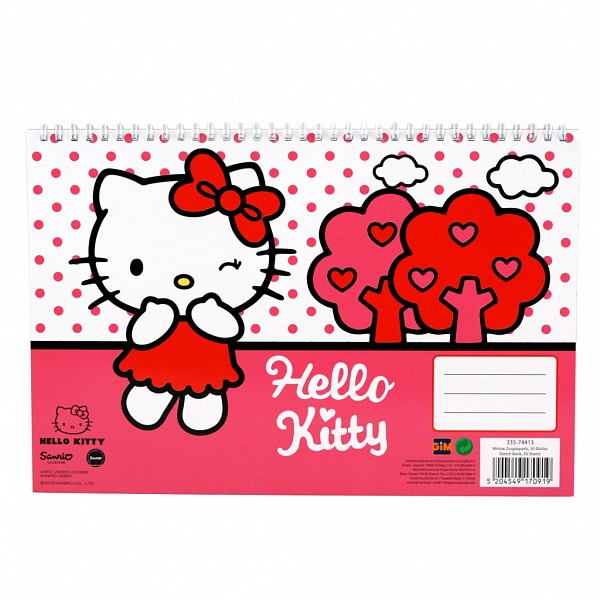 Hello Kitty Sweetheart A/4 spiral sketchbook, 30 sheets
