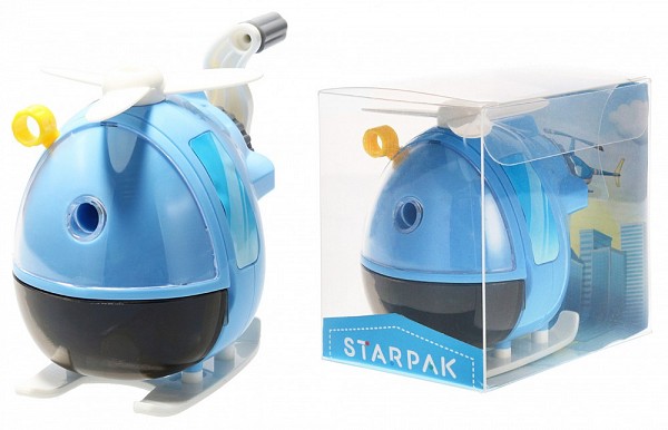 Helicopter sharpener, manual crank