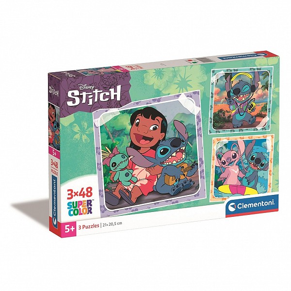 Disney Lilo and Stitch Music Playing the Guitar 3x48 pcs puzzle Clementoni  CMC25321