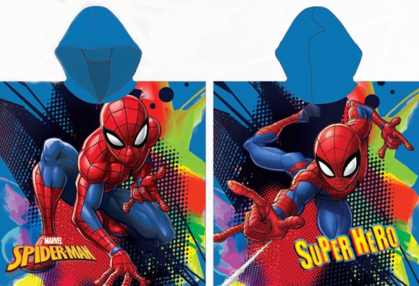 Spiderman Blue Beach Towel Poncho 55x110 cm (Fast Dry)