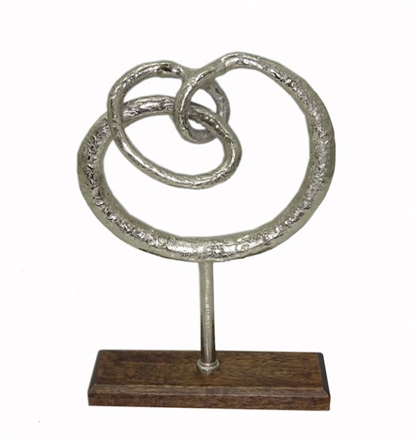 Μεταλλικός Διακοσμητικός Στρόβιλος Σε Ξύλινη Βάση