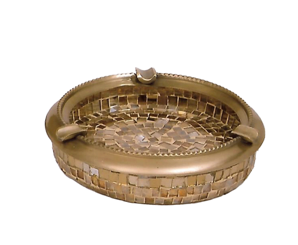 Σταχτοδοχείο γυάλινο διακοσμητικό Ψηφιδωτό Χρυσό