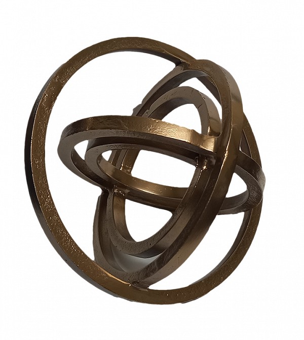 Μεταλλική Χρυσή Διακοσμητική Επιτραπέζια Σφαίρα 16x14εκ.