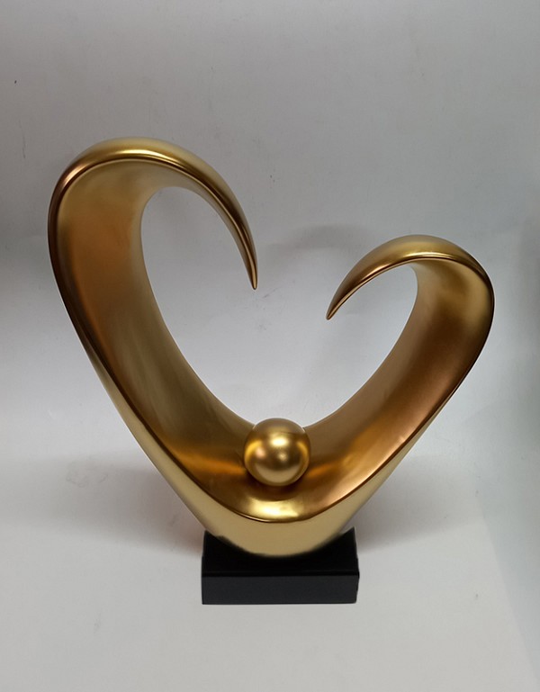 Κεραμικό Διακοσμητικό Σχέδιο Ανοιχτή Καρδιά Σε Χρυσό Ματ  35.56cm