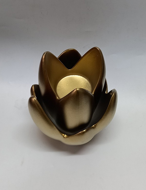 Κεραμικό Διακοσμητικό Χρυσό  Νούφαρο 13x13x19.5cm