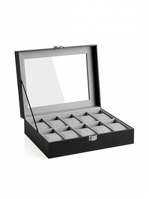 Songmics  Θήκη για 10 ρολόγια σε Μαύρο χρώμα JWB010BK