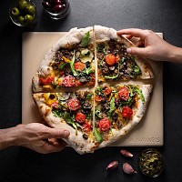 Navaris XL Set for Baking Πλάκα Ψησίματος Πίτσας με Πέτρινη Λεία Επιφάνεια 38x30x1.5εκ.