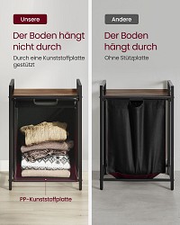 Vasagle Καλάθι Απλύτων Μεταλλικό 50x33x72cm Μαύρο BLH101B01