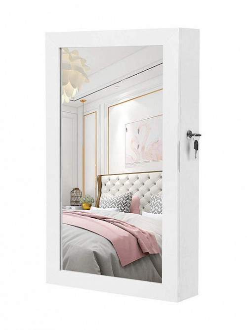 Καθρέφτης Τοίχου/Κοσμηματοθήκη (37x10x67) Songmics JBC51W 37x10x67