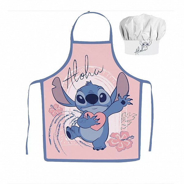 Disney Lilo and Stitch Aloha Σετ Δύο Τεμαχίων Παιδική Ποδιά + Καπέλο Σεφ