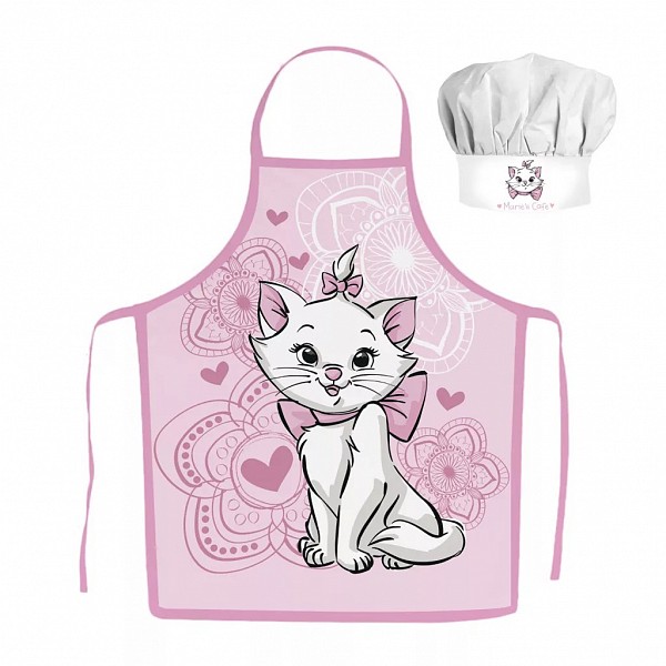 Disney Marie Aristocat cat  Σετ Δύο Τεμαχίων Παιδική Ποδιά + Καπέλο Σεφ