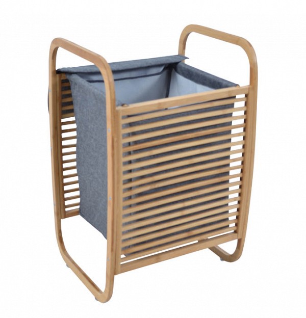 ΚΑΛΑΘΙ ΑΠΛΥΤΩΝ ΜΠΑΜΠΟΥ ΜΕ ΓΚΡΙ ΥΦΑΣΜΑ 40x30x61 ANKOR