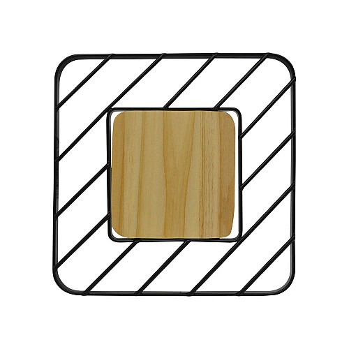 ΣΟΥΠΛΑ ΜΕΤΑΛΛΙΚΟ ΜΑΥΡΟ ΜΕ ΞΥΛΟ 18x18x1,5εκ.ANKOR