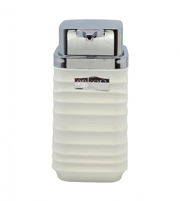 DISPENSER ΠΛΑΣΤΙΚΟ ΑΣΠΡΟ LUNA ΜΕ ΑΣΗΜΙ ΚΑΠΑΚΙ 7x7x14,5 εκ. ANKOR