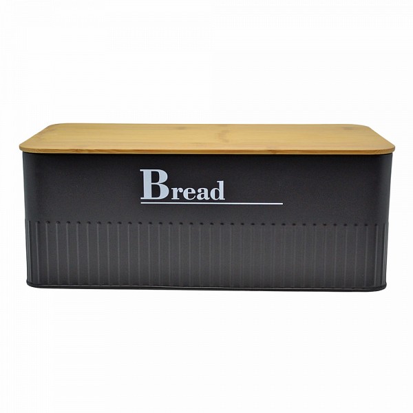 ΨΩΜΙΕΡΑ ΜΕΤΑΛΛΙΚΗ ΜΑΥΡΗ Bread ΜΕ ΜΠΑΜΠΟΥ ΚΑΠΑΚΙ 33x18x13εκ. ANKOR