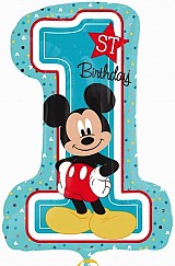 Disney Mickey  Blue First Birthday Foil Balloon 71 cm