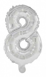 Number Giant Number 8 Silver Foil Balloon 85 cm
