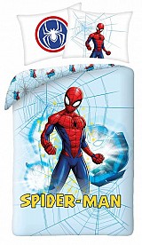 Spiderman Light Blue bed linen 140×200cm, 70×90 cm