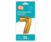 Number Gold Matt Gold 7 Mini Number Foil Balloon 35 cm