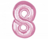 Number Light Pink Light Pink Number 8 Foil Balloon 92 cm