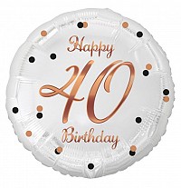 Happy Birthday B&C White Happy Birthday 40 foil balloon 36 cm