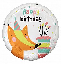 Happy Birthday Fox Fox Happy Birthday foil balloon 36 cm