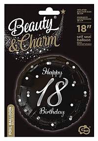 Happy Birthday B&C Silver Happy Birthday 18 foil balloon 36 cm