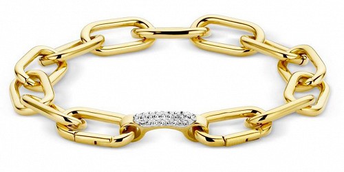 Victoria Gold-colored bracelet with white stones