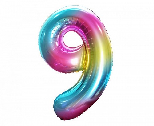 Number Rainbow Rainbow number 9 foil balloon 85 cm
