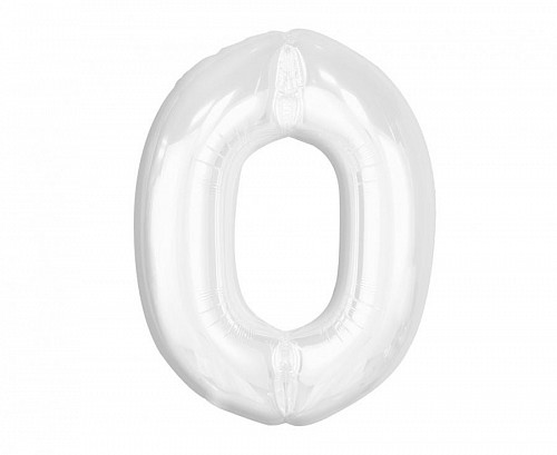 Number B&C White White Number 0 Foil Balloon 92 cm