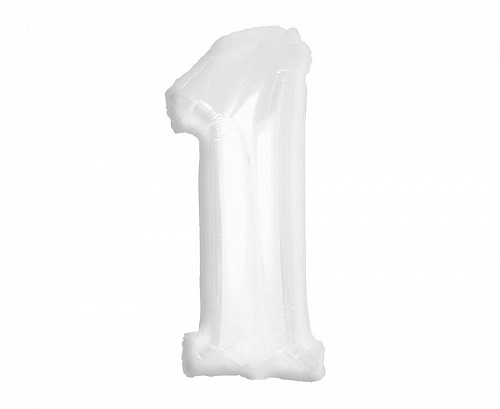 Number B&C White White number 1 foil balloon 92 cm