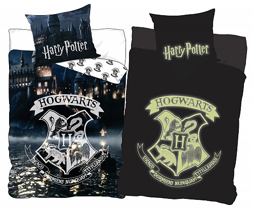 Harry Potter Hogwarts glow in the dark bedding set 140×200cm, 70×90 cm