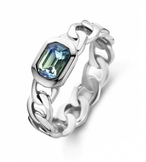 Victoria Silver-colored stone ring