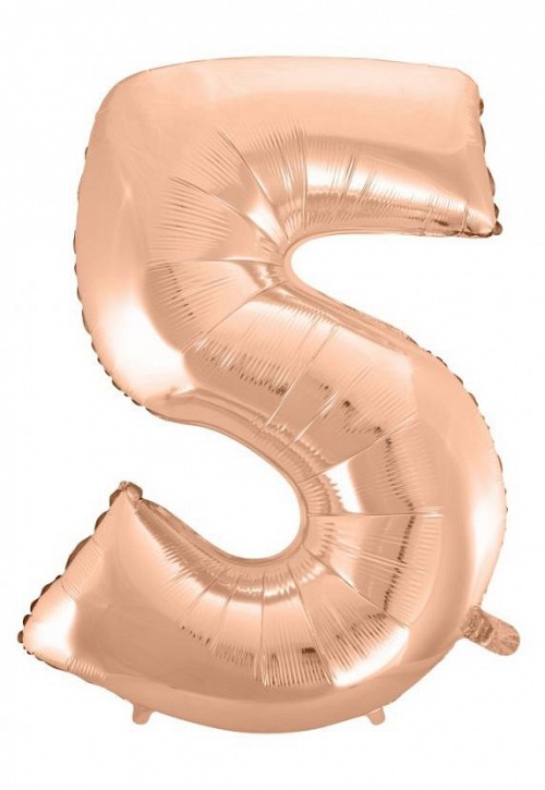 Number Rose Gold Number 5 foil balloon 92 cm