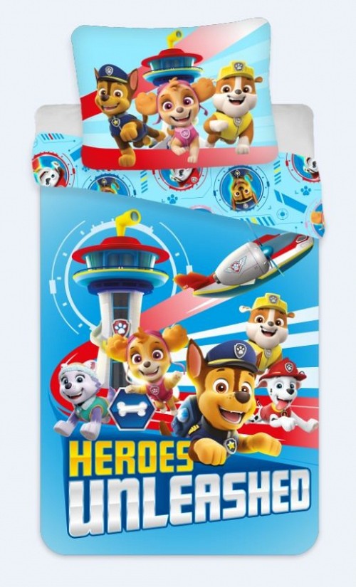 Paw Patrol Unleashed bedding cover 135×200cm, 80×80 cm