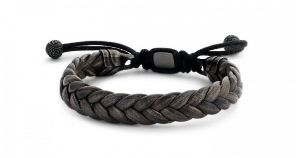 Victoria mens brown leather bracelet