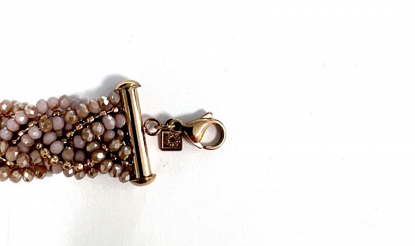 Victoria Pink beaded rose gold bracelet