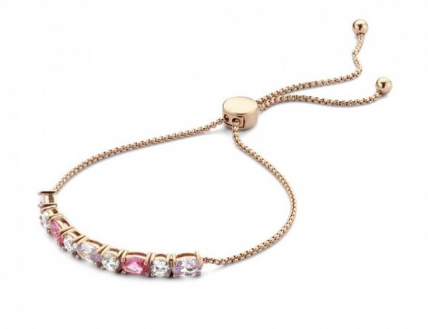 Victoria Rose gold colored colorful stone bracelet
