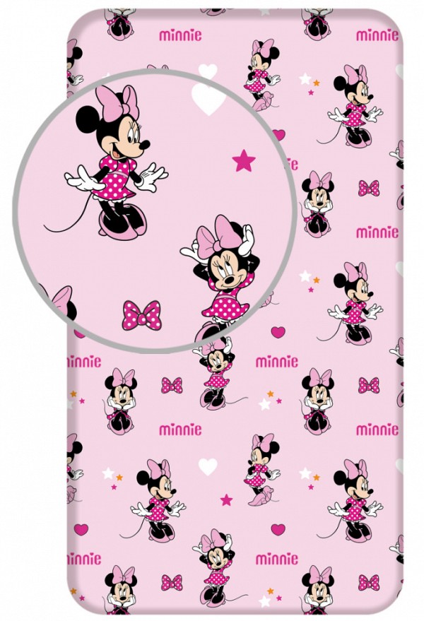Disney Minnie  Pretty in Pink fitted sheet 90x200 cm