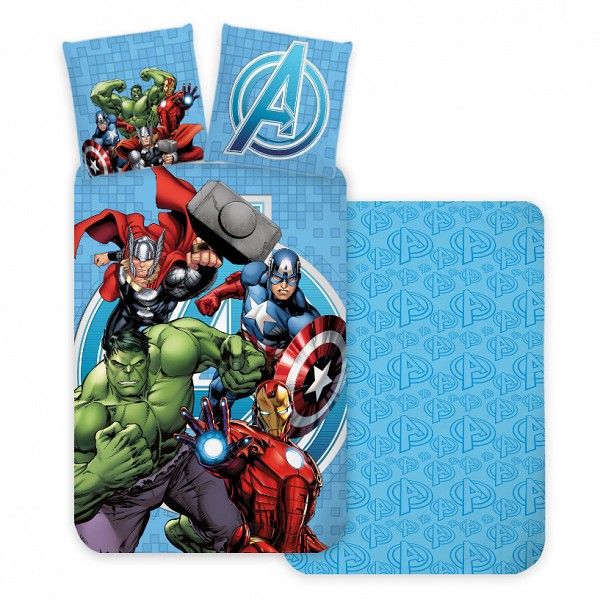Avengers Blue childrens bedding set 100×135 cm, 40×60 cm