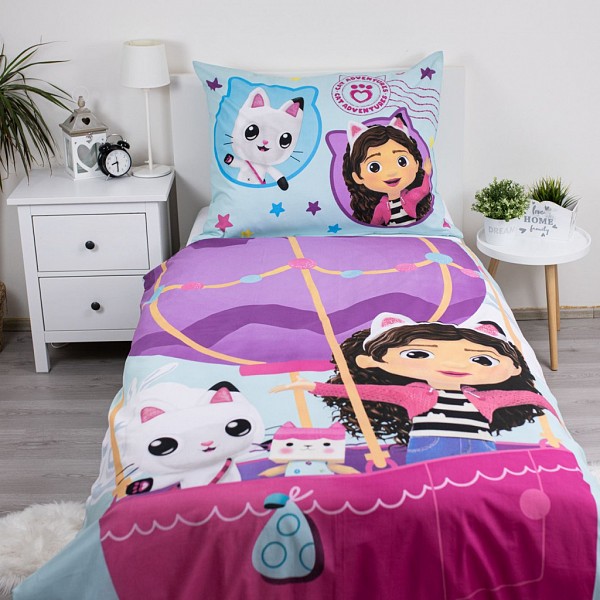 Gabbys Dollhouse Balloon bedding set 140×200cm, 70×90 cm