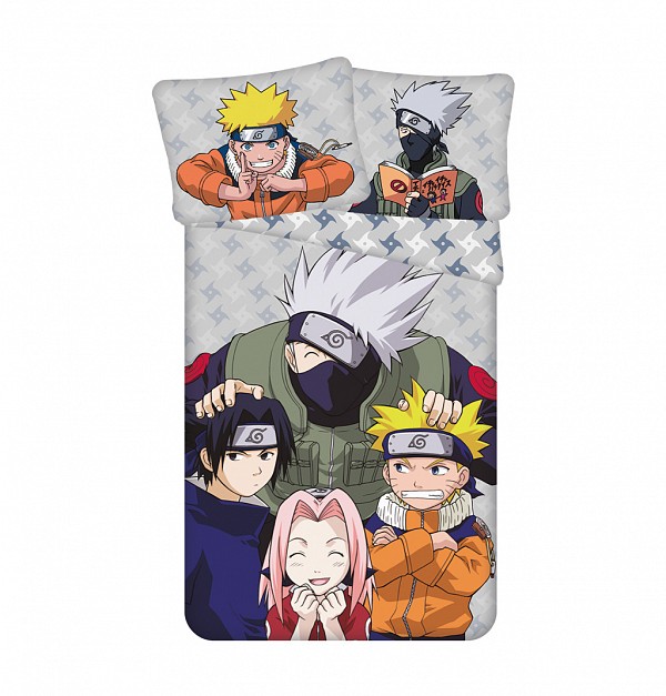 Naruto Grey bedding set 140×200cm, 70×90 cm