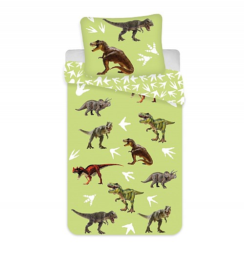 Dinosaur Green children's bedding set 100×135cm, 40×60 cm