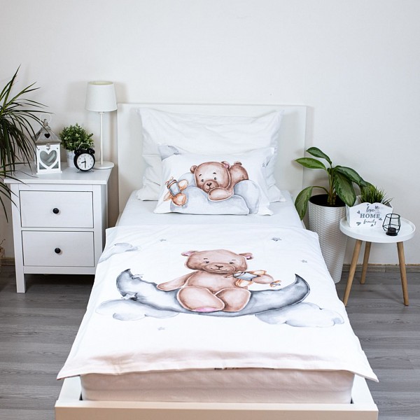 Bear Plane, Childrens Bedding Set 100×135cm, 40×60 cm